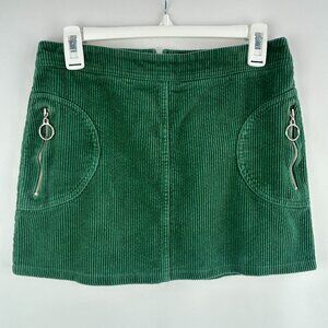Forever 2 green corduroy mini skirt preppy y2k – size Medium